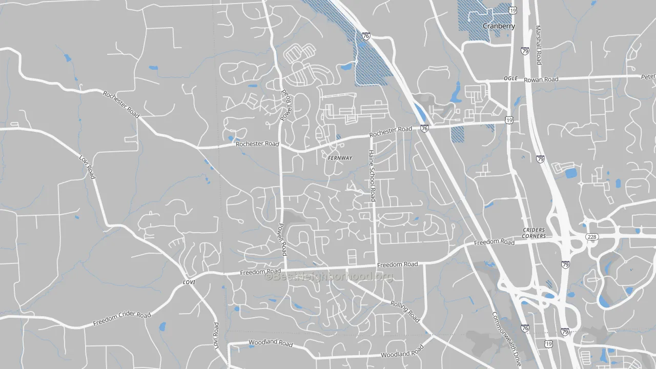 Transit Grade map of Fernway, PA