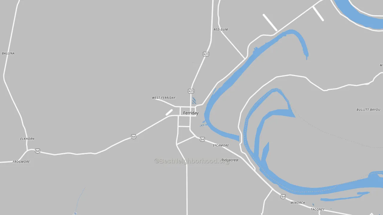 Transit Grade map of Ferriday, LA