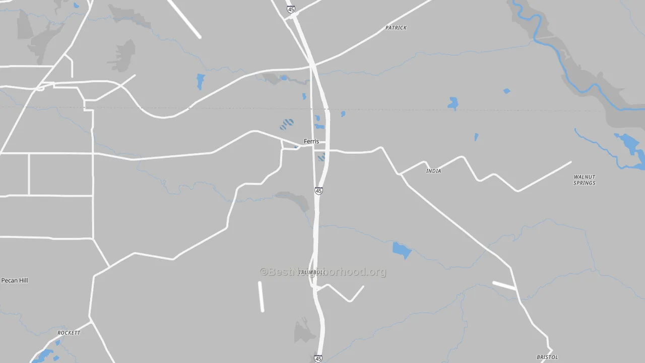 Transit Grade map of Ferris, TX
