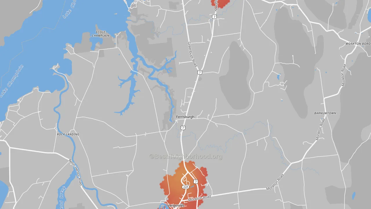 Transit Grade map of Ferrisburg, VT