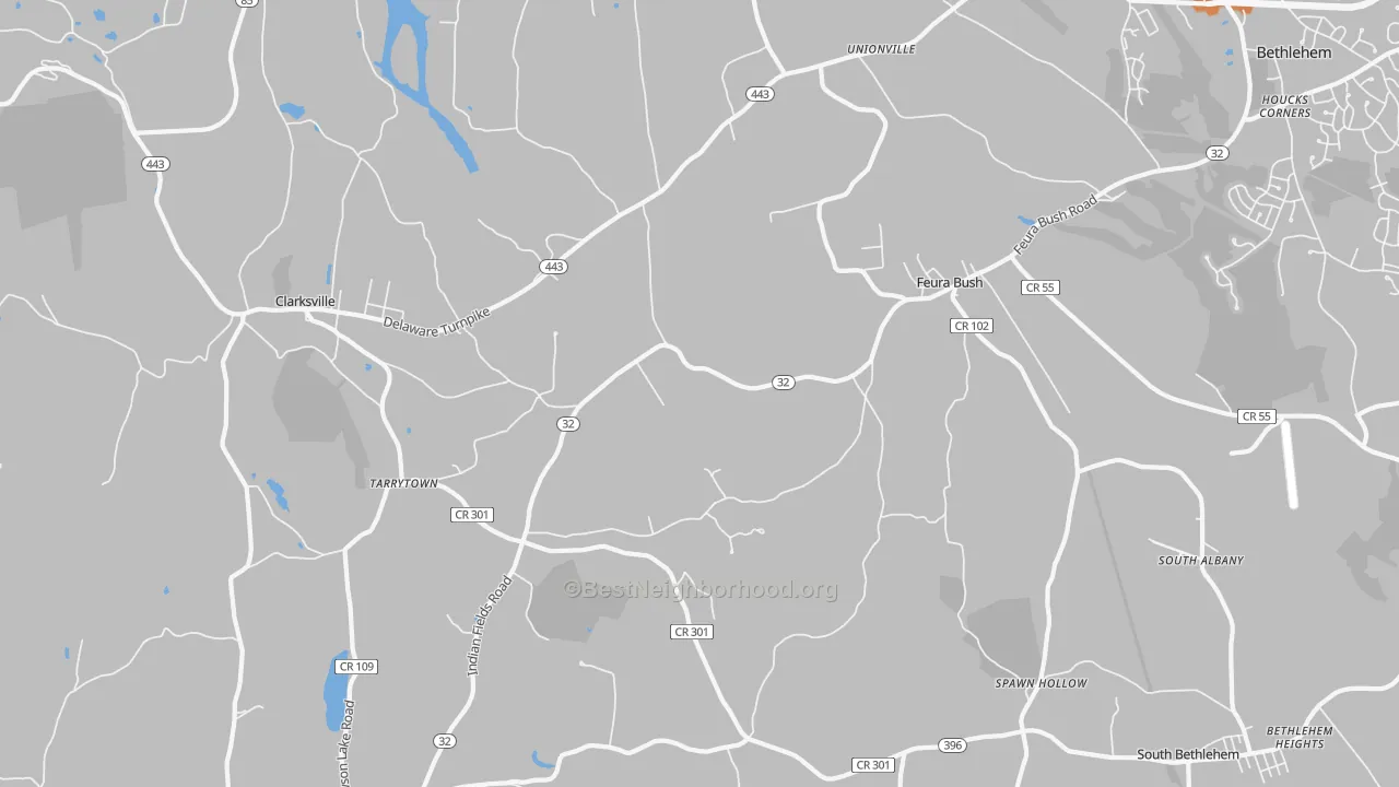 Transit Grade map of Feura Bush, NY
