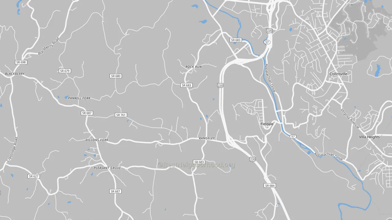Transit Grade map of Fieldale, VA