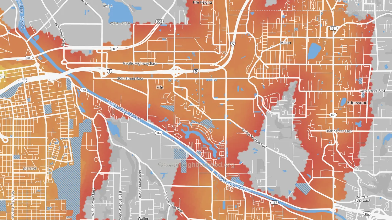 Transit Grade map of Fife, WA