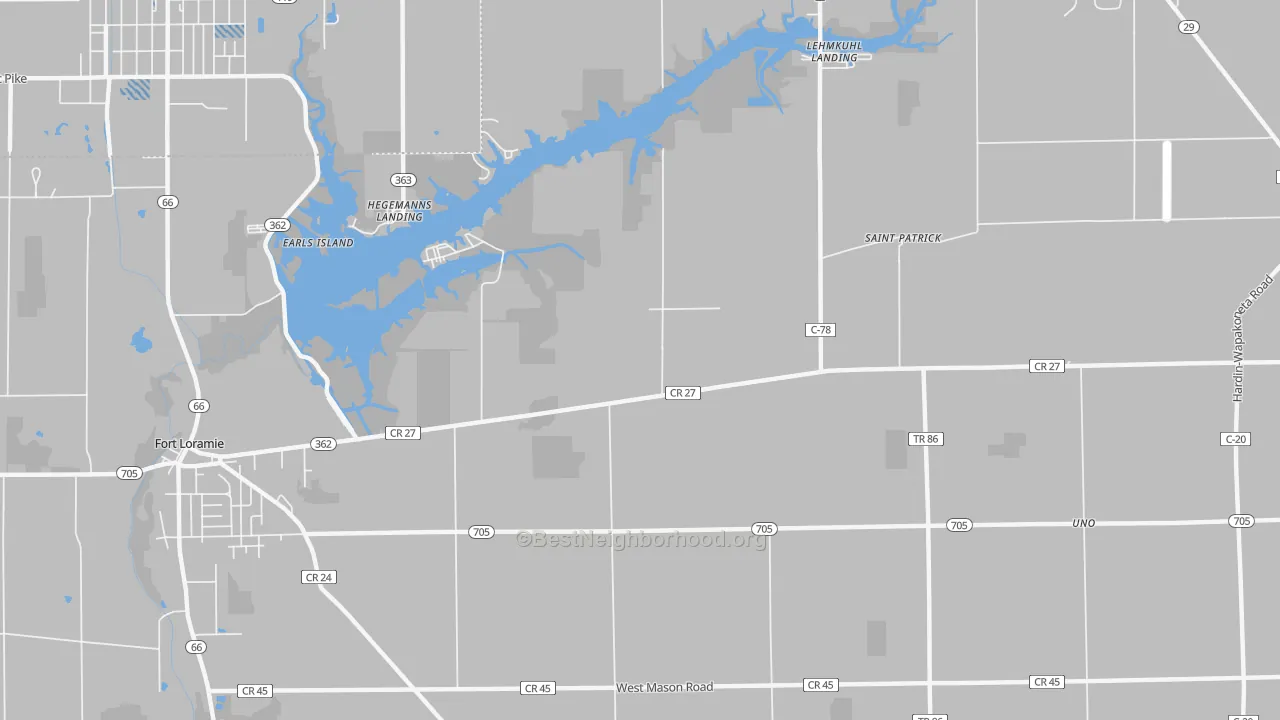 Transit Grade map of Filburns Island, OH