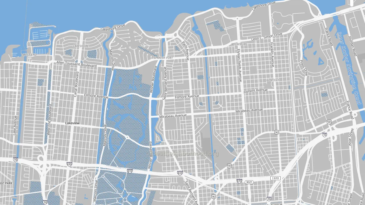 Transit Grade map of Fillmore, New Orleans, LA