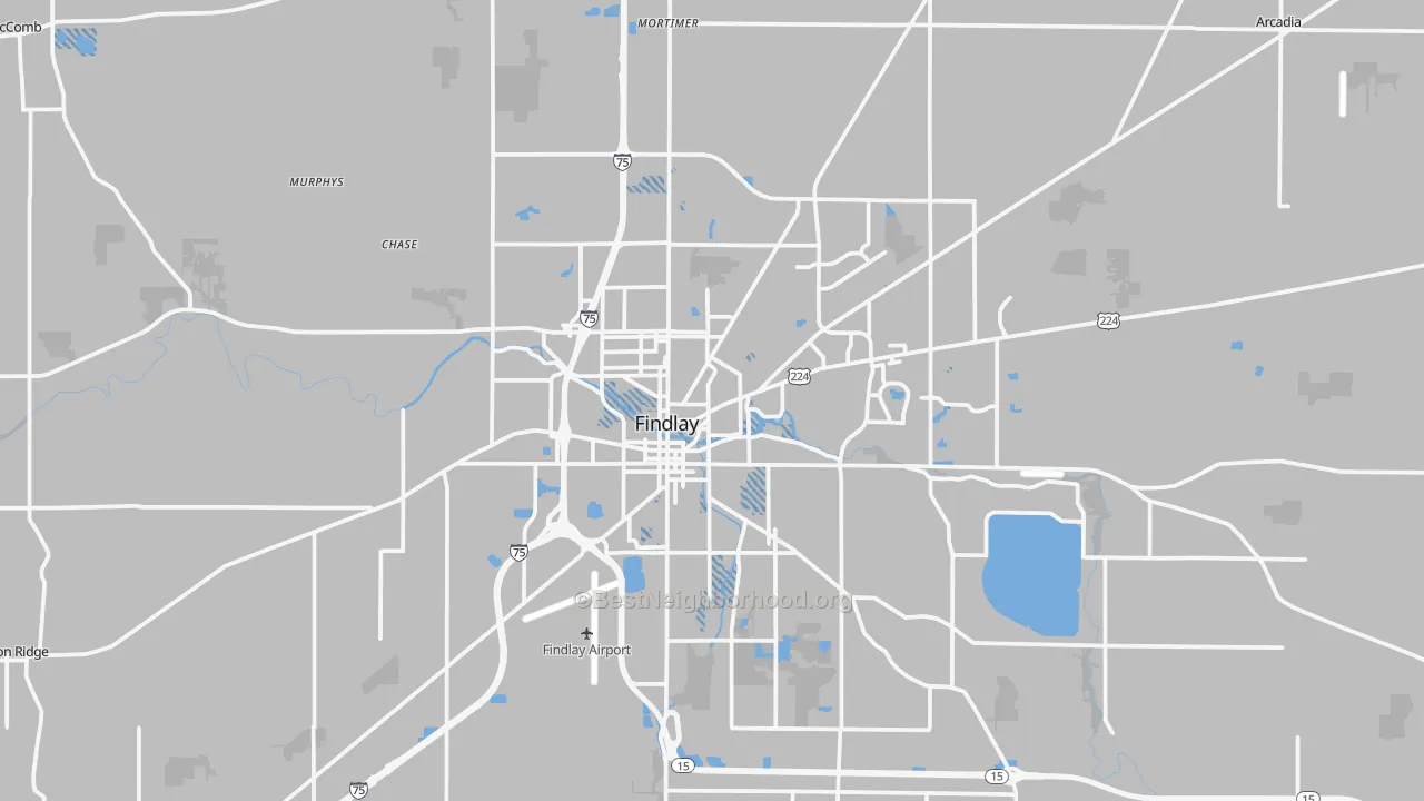 Transit Grade map of Findlay, OH