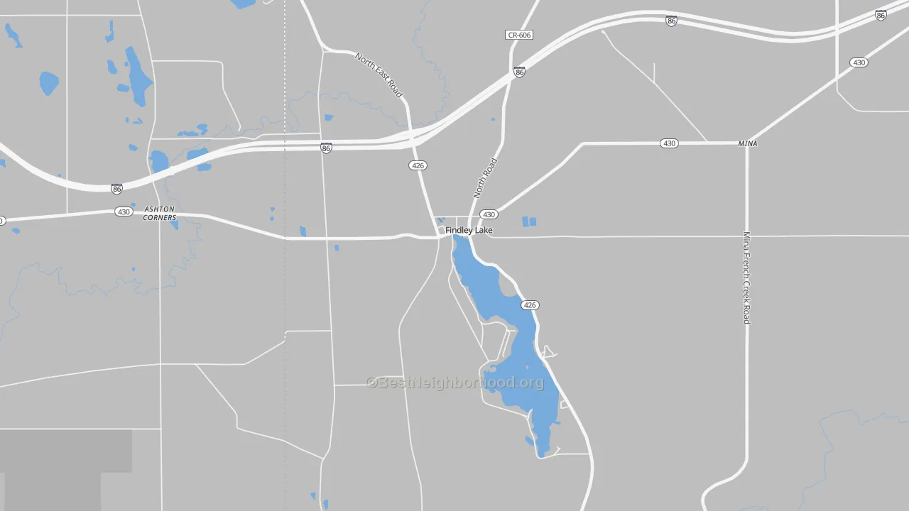 Transit Grade map of Findley Lake, NY