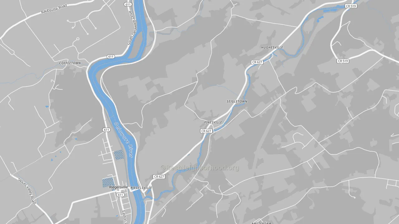 Transit Grade map of Finesville, NJ