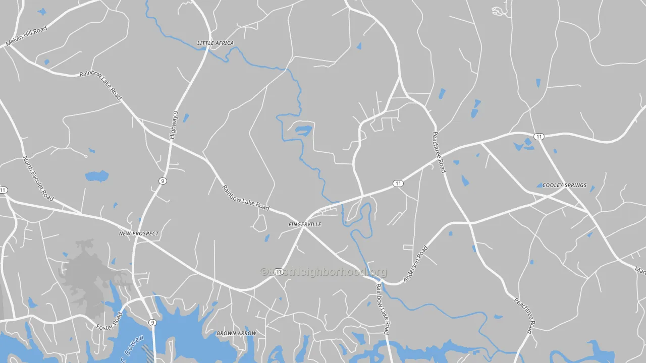 Transit Grade map of Fingerville, SC
