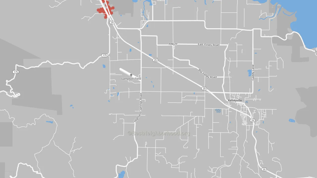 Transit Grade map of Finley, CA