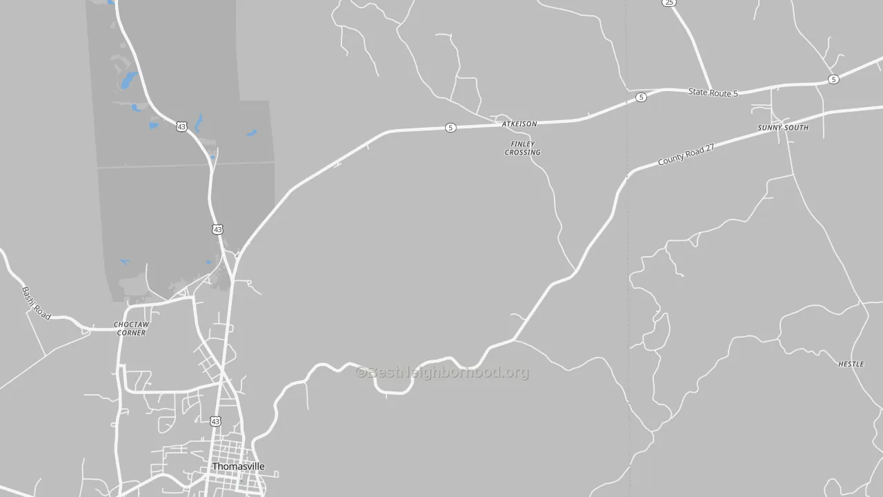 Transit Grade map of Finley Crossing, AL