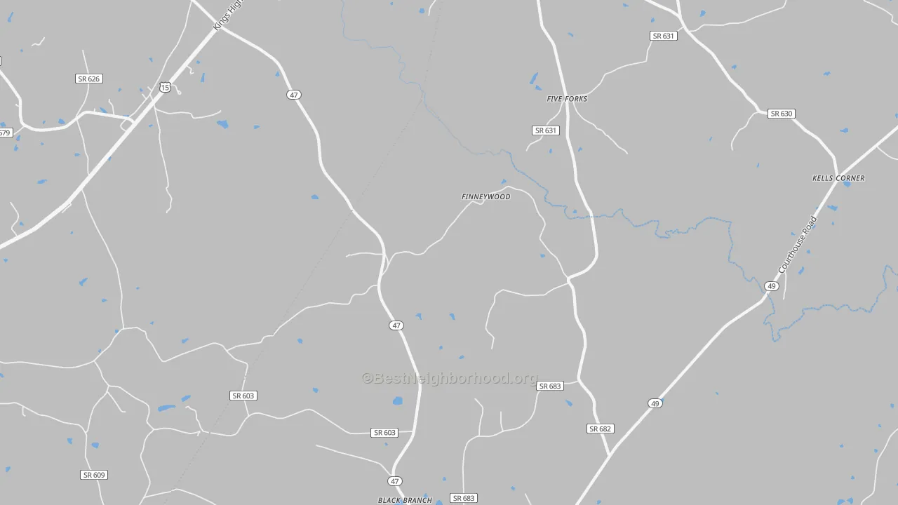 Transit Grade map of Finneywood, VA