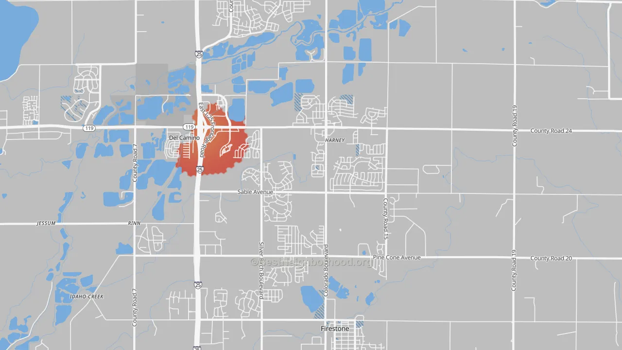 Transit Grade map of Firestone, CO