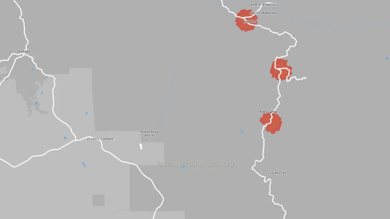 Transit Grade map of Fish Camp, CA