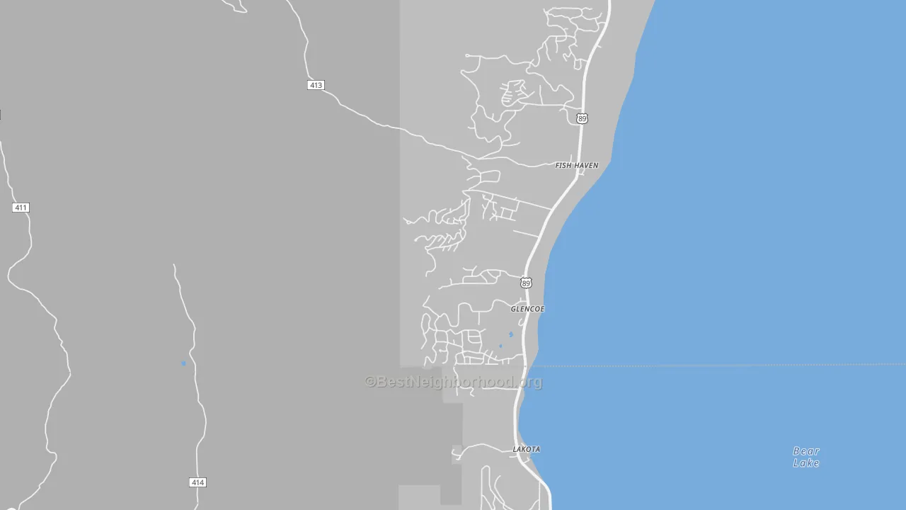 Transit Grade map of Fish Haven, ID