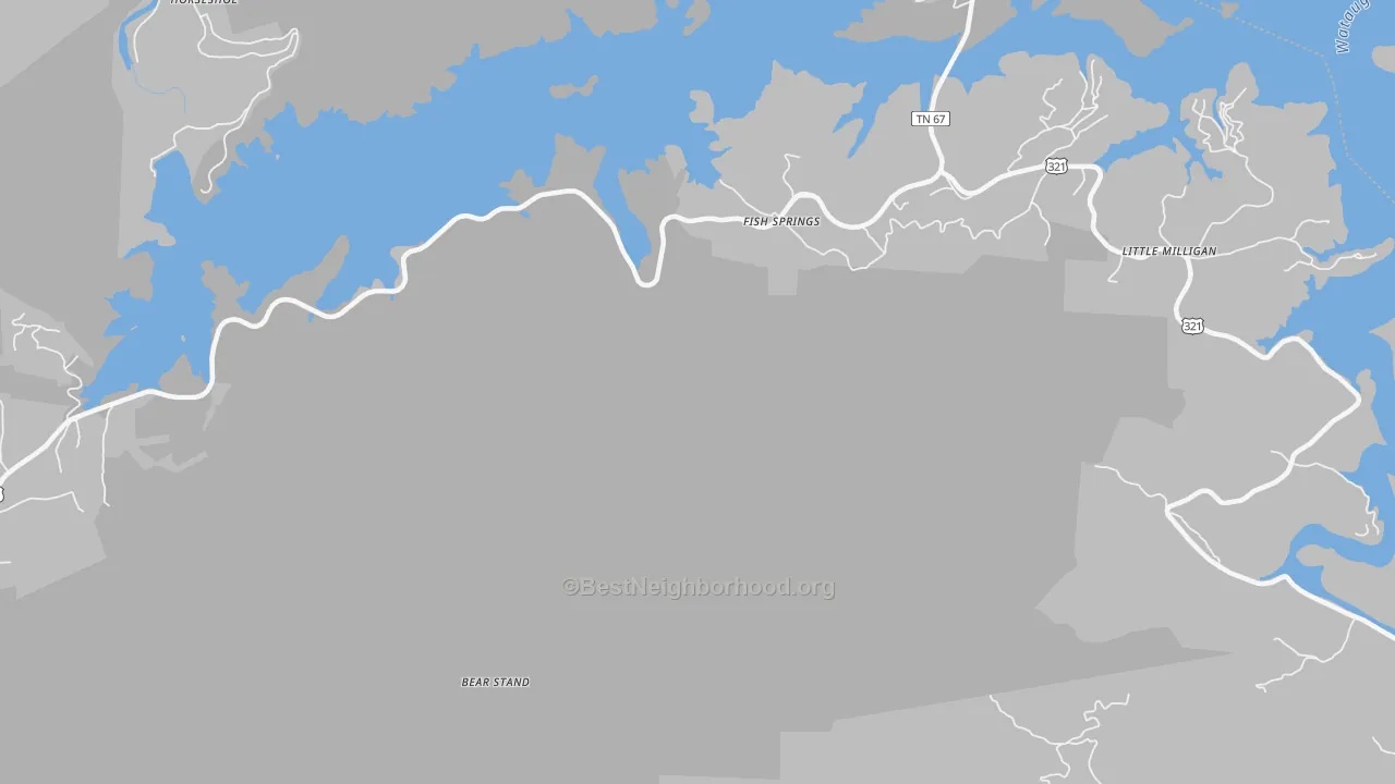Transit Grade map of Fish Springs, TN