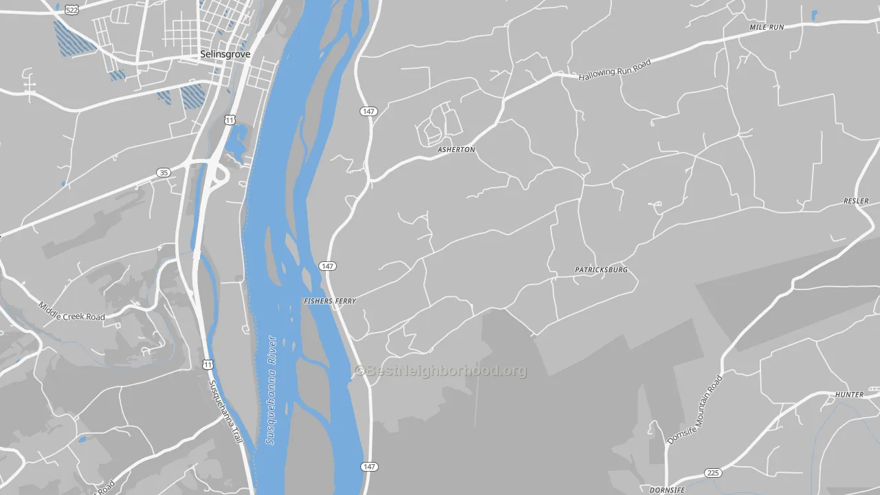 Transit Grade map of Fishers Ferry, PA