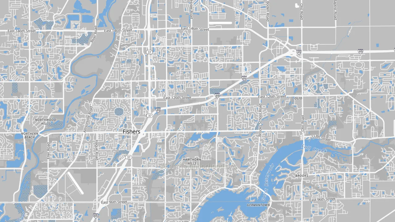 Transit Grade map of Fishers, IN