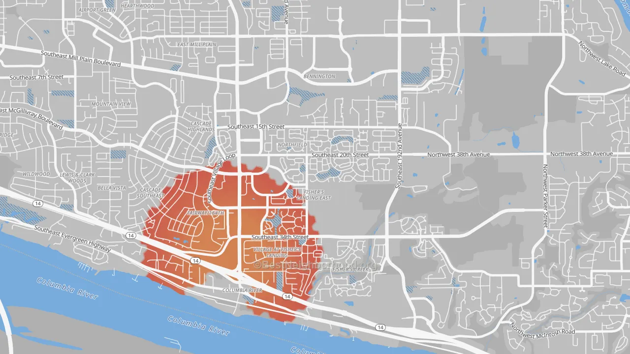 Transit Grade map of Fishers Landing East, Vancouver, WA