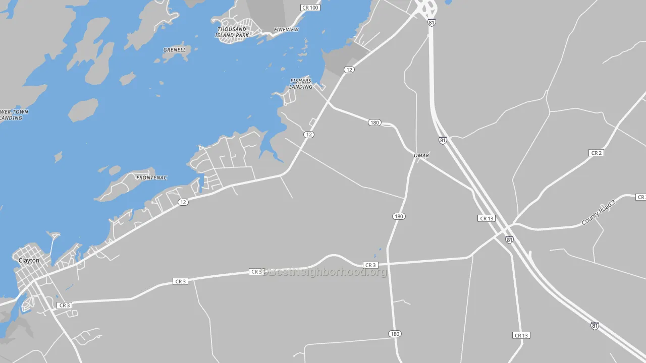 Transit Grade map of Fishers Landing, NY