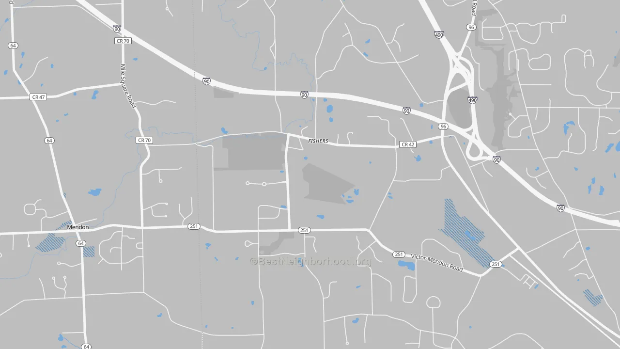 Transit Grade map of Fishers, NY