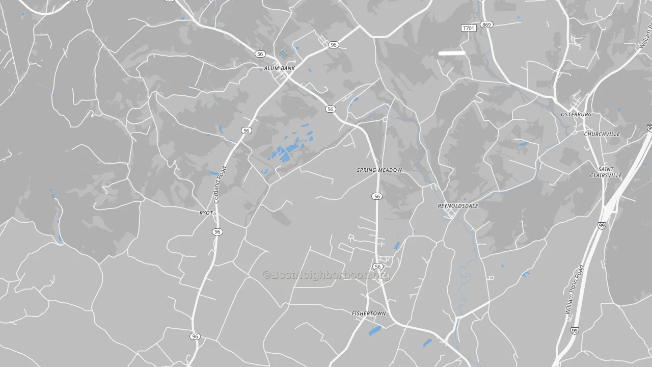 Transit Grade map of Fishertown, PA