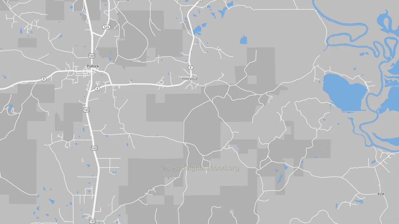 Transit Grade map of Fishville, LA