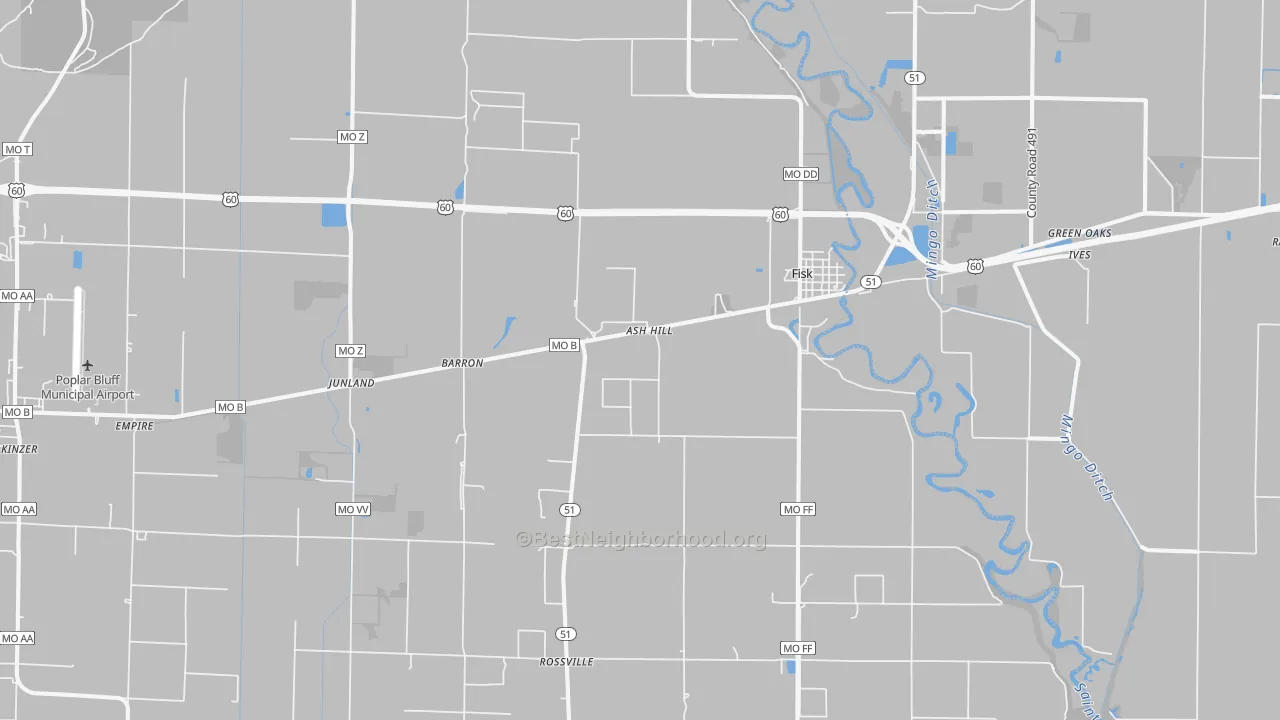 Transit Grade map of Fisk, MO