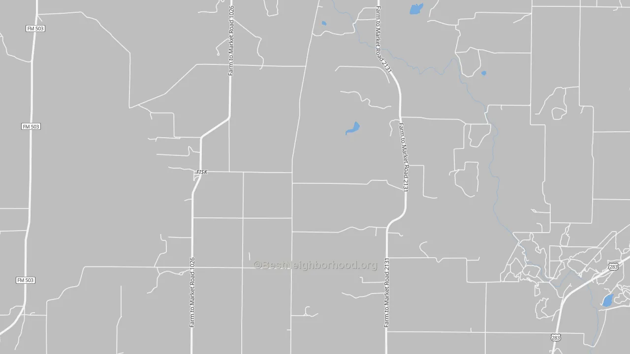 Transit Grade map of Fisk, TX