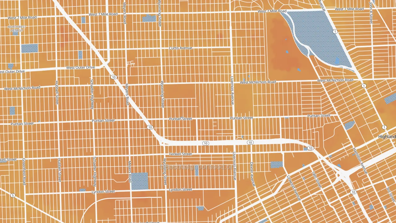 Transit Grade map of Fitzgerald, Detroit, MI