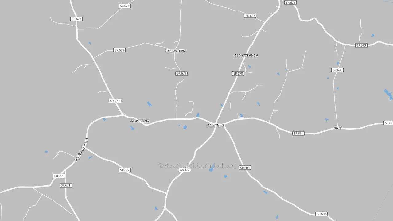Transit Grade map of Fitzhugh, VA