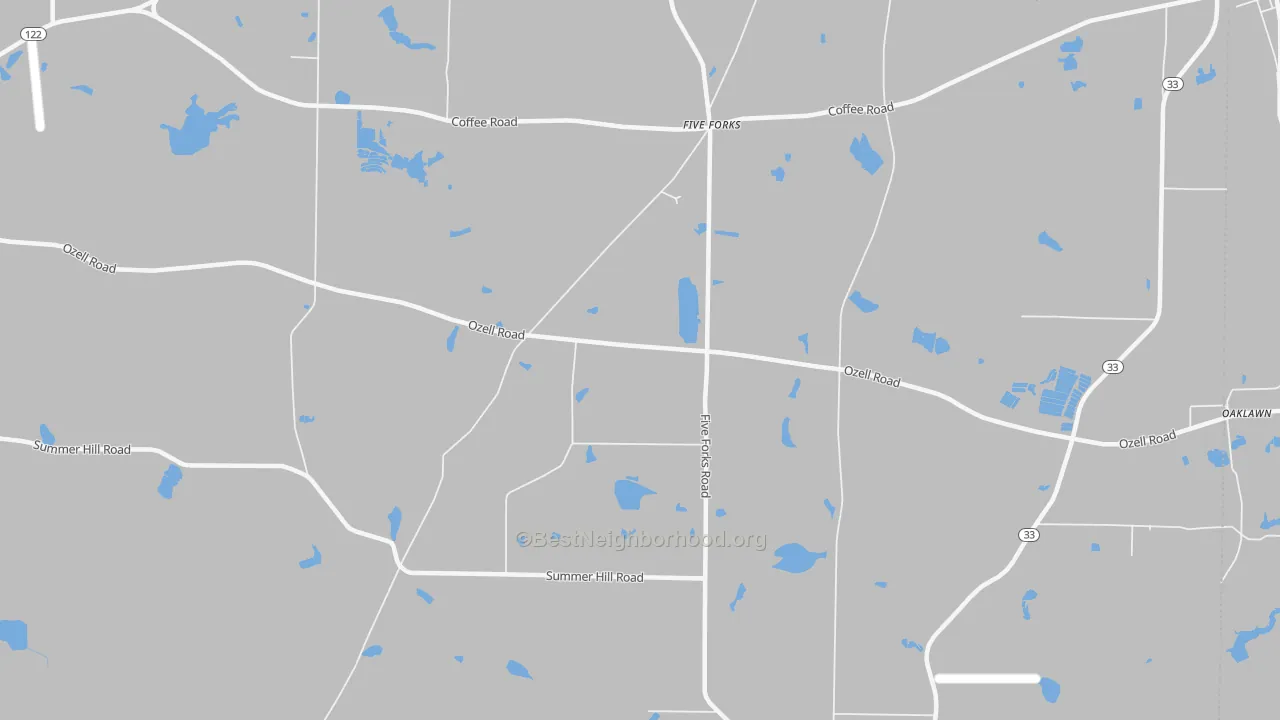 Transit Grade map of Five Forks, GA