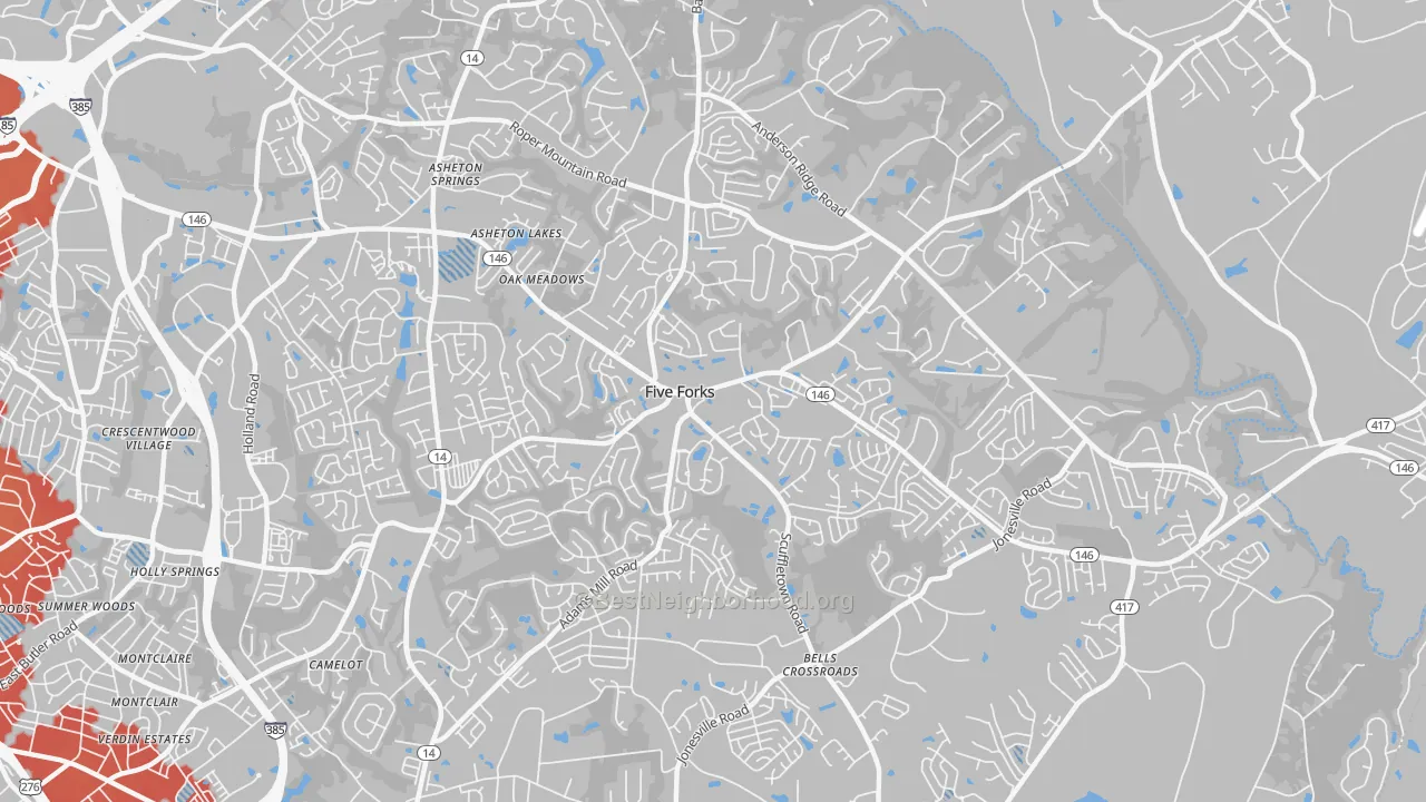 Transit Grade map of Five Forks, SC