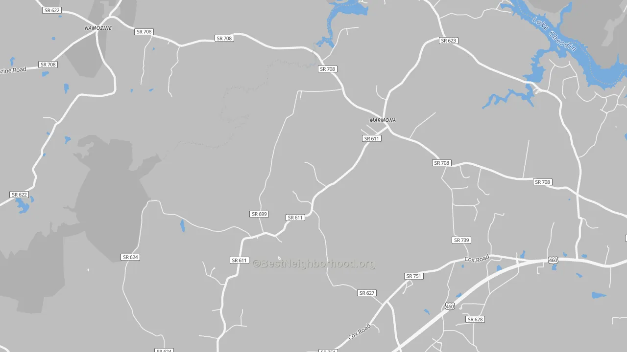 Transit Grade map of Five Forks, VA