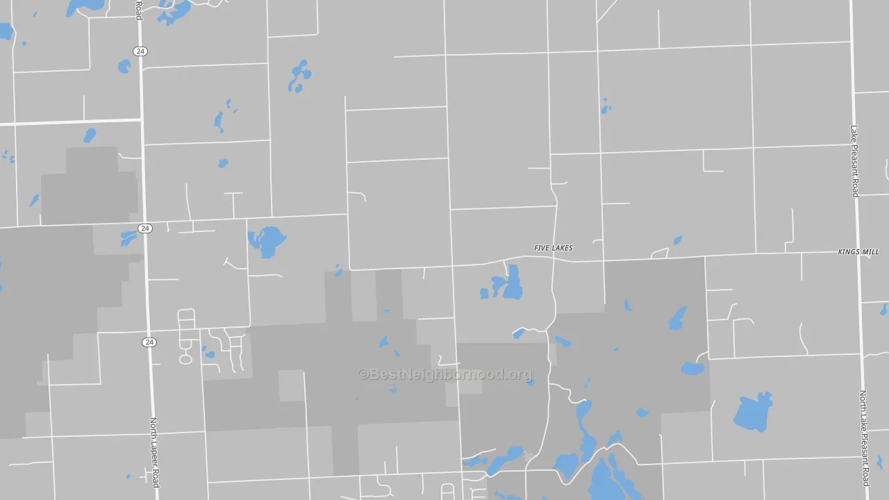 Transit Grade map of Five Lakes, MI