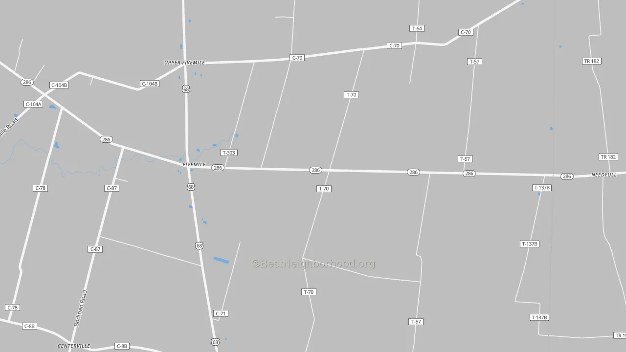 Transit Grade map of Five Mile, OH