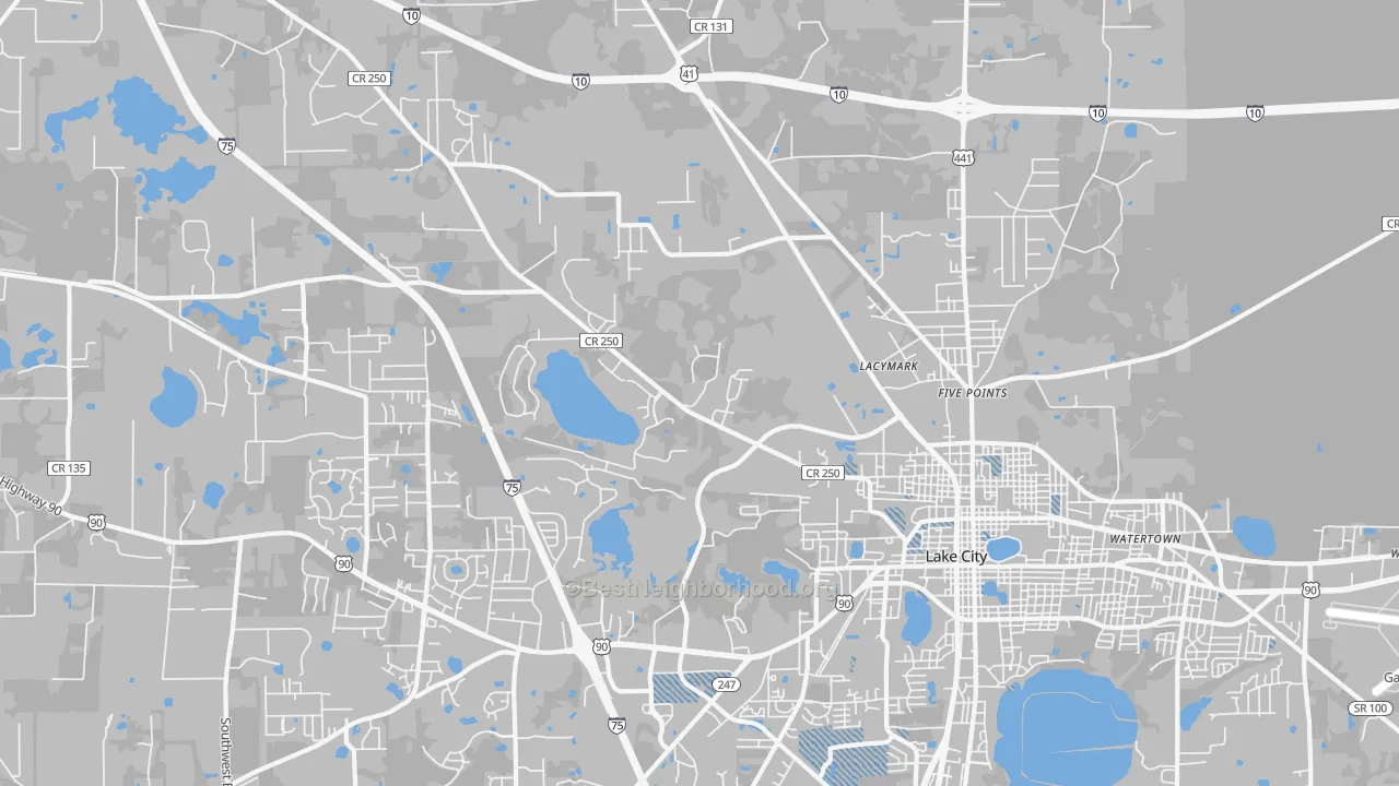 Transit Grade map of Five Points, FL
