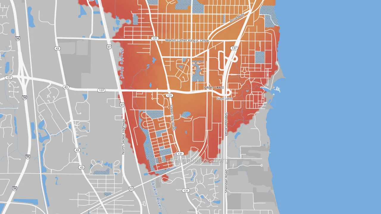 Transit Grade map of Five Points, Great Lakes, IL