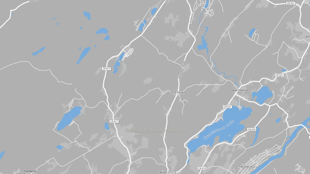 Transit Grade map of Five Points, NJ