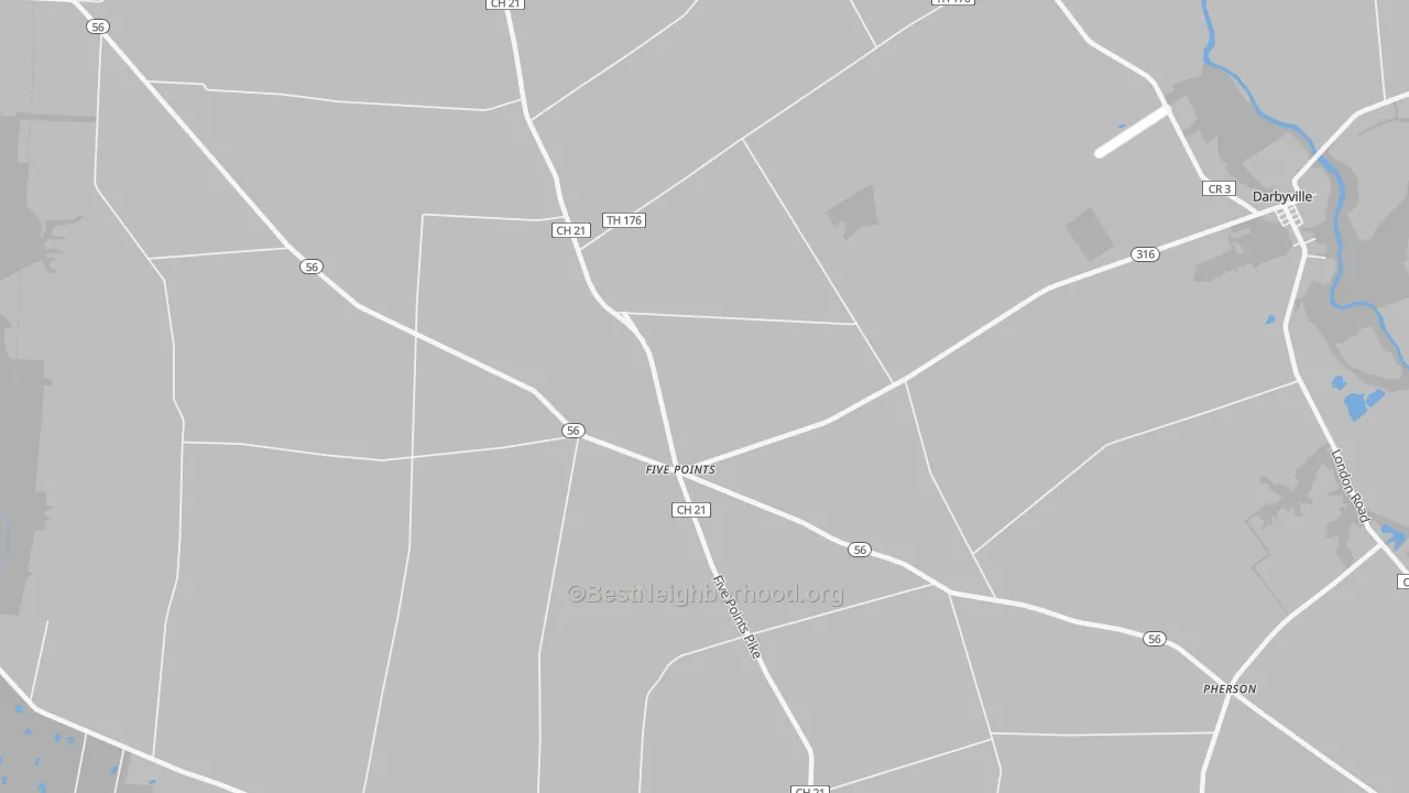 Transit Grade map of Five Points, OH