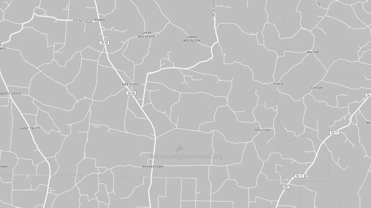 Transit Grade map of Five Points, TN