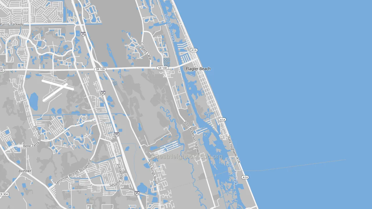 Transit Grade map of Flagler Beach, FL
