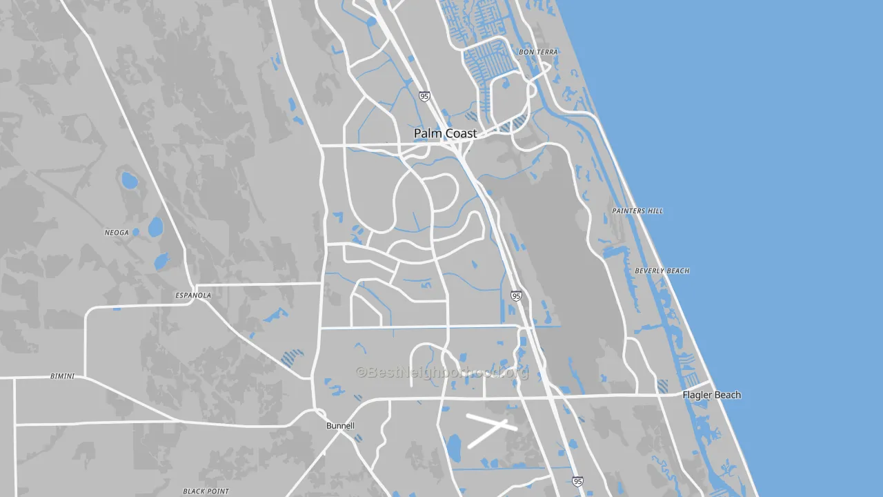 Transit Grade map of Flagler County, FL