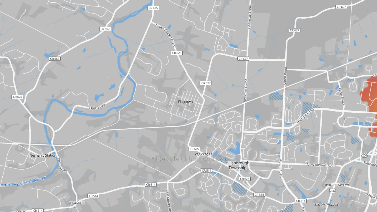Transit Grade map of Flagtown, NJ