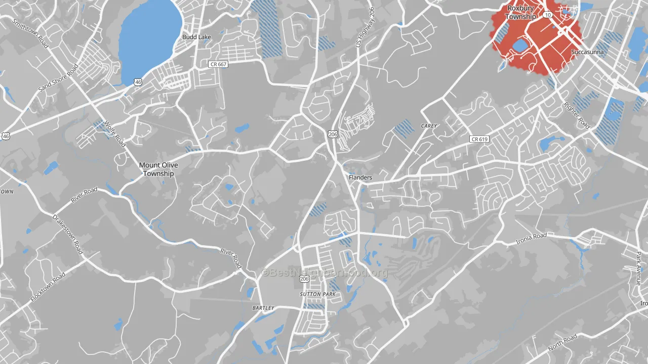 Transit Grade map of Flanders, NJ
