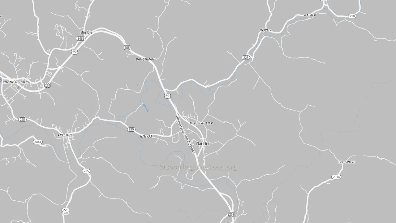 Transit Grade map of Flat Lick, KY