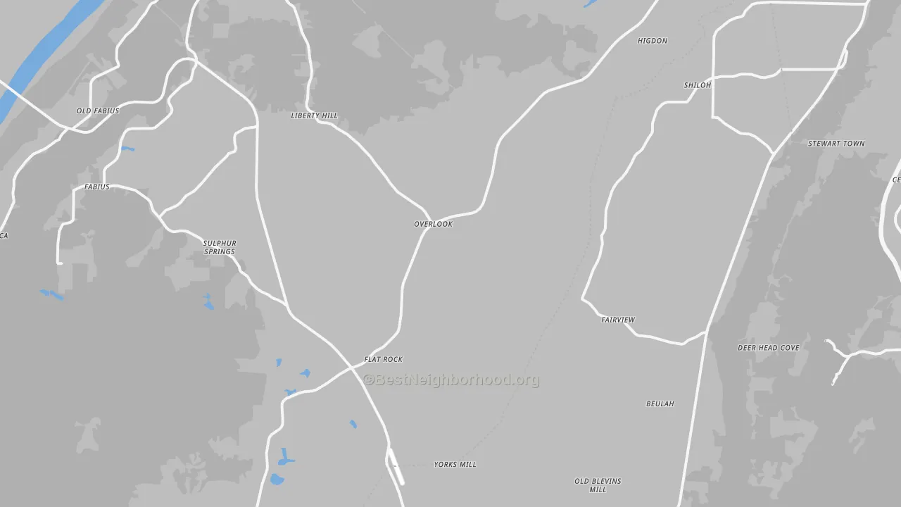 Transit Grade map of Flat Rock, AL