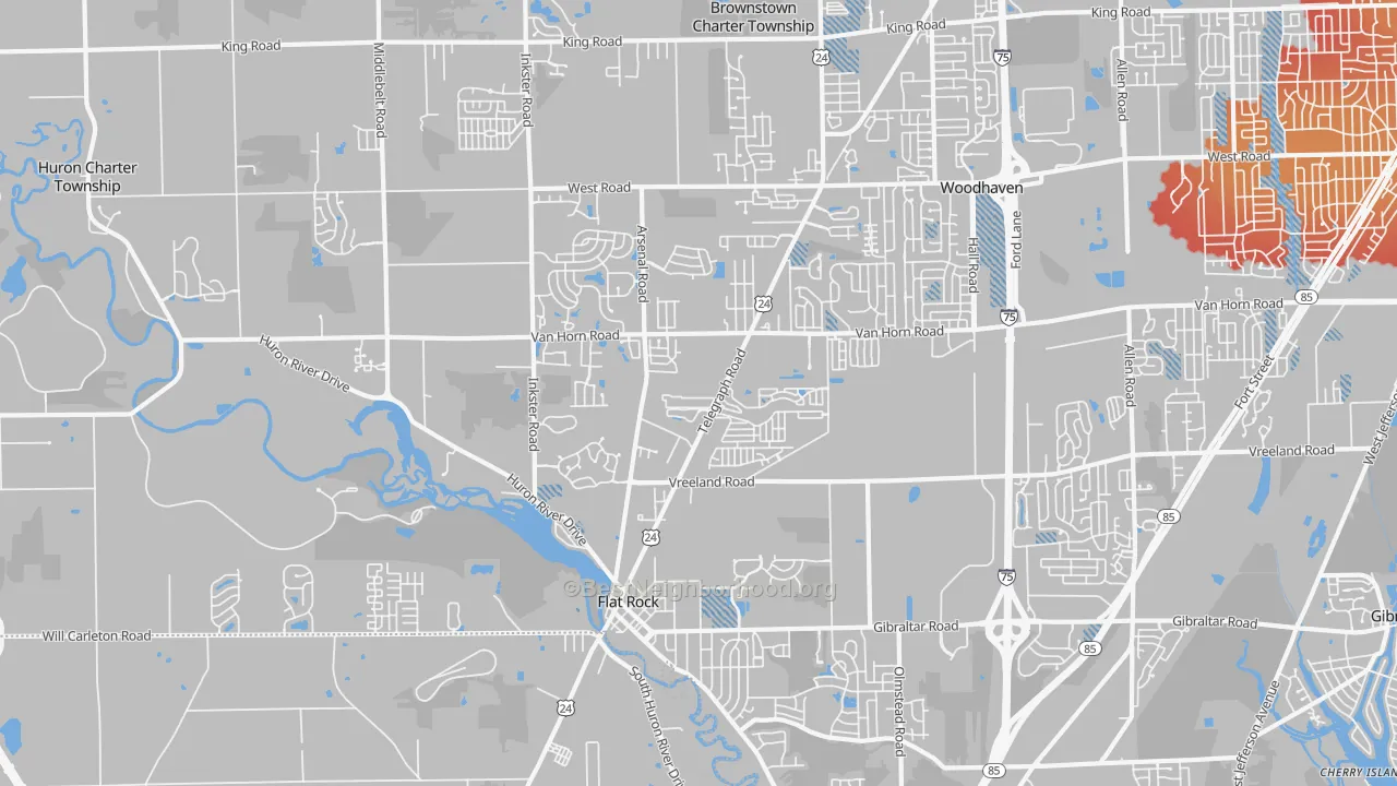 Transit Grade map of Flat Rock Area, Flat Rock, MI