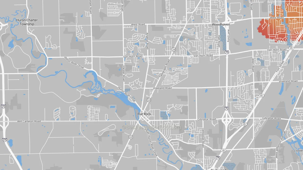 Transit Grade map of Flat Rock, MI