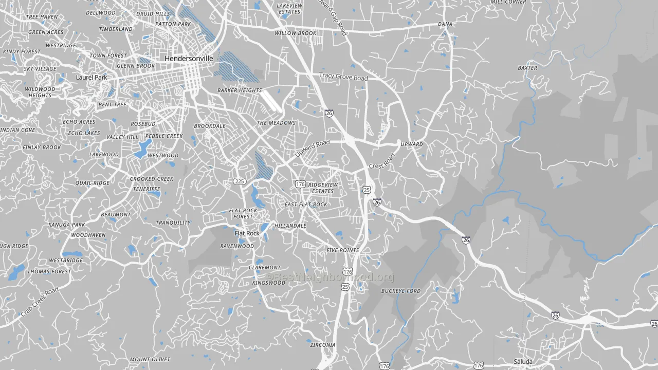 Transit Grade map of Flat Rock, NC